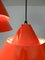 Lampes à Suspension Mid-Century Red Zone par Jo Hammerborg pour Fog & Mørup, Danemark, 1960s, Set de 2 5