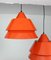 Mid-Century Danish Red Zone Pendant Lamps by Jo Hammerborg for Fog & Mørup, 1960s, Set of 2 8