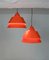 Mid-Century Danish Red Zone Pendant Lamps by Jo Hammerborg for Fog & Mørup, 1960s, Set of 2, Image 6