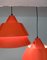 Mid-Century Danish Red Zone Pendant Lamps by Jo Hammerborg for Fog & Mørup, 1960s, Set of 2, Image 14