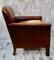 Antique Low Leather Fireside Armchair 3