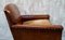 Antique Low Leather Fireside Armchair 7