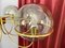 Lampada da soffitto in ottone con 6 sfere in vetro fumé, Italia, anni '60, Immagine 7