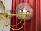 Plafonnier en Laiton avec 6 Globes en Verre Fumé, Italie, 1960s 6