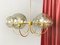 Lampada da soffitto in ottone con 6 sfere in vetro fumé, Italia, anni '60, Immagine 1