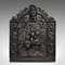 Antique English Cast Iron Decorative Fire Back, Image 1