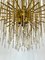 Lustre Mid-Century en Laiton et Verre, Italie, 1970s 8