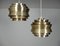 Vintage Danish Brass Trava Pendants by Carl Thore or Sigurd Lindkvist for Granhaga MetalIndustri, 1960s, Set of 2 7