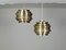 Vintage Danish Brass Trava Pendants by Carl Thore or Sigurd Lindkvist for Granhaga MetalIndustri, 1960s, Set of 2 5