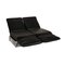 Sofá de dos plazas Plura de cuero negro con función Relaxation de Rolf Benz, Imagen 3