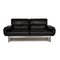 Black Plura Leather 2-Seat Couch with Relaxation Function from Rolf Benz 1