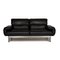 Sofá de dos plazas Plura de cuero negro con función Relaxation de Rolf Benz, Imagen 1