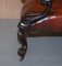 Regency Sessel aus geschnitztem Hartholz in braunem Leder 15