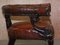Regency Carved Hardwood Brown Leather Armchair 11