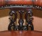 Regency Carved Hardwood Brown Leather Armchair 5