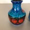 Jarrones Op Art de cerámica multicolor de Bay Kermik, Germany. Juego de 2, Imagen 6