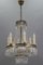Lámpara de araña estilo Art Déco de cristal y latón con nueve luces, Imagen 4