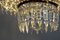 Lustre Style Art Déco avec Neuf Lampes en Verre de Cristal et Laiton 16