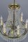 Lámpara de araña estilo Art Déco de cristal y latón con nueve luces, Imagen 12