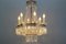 Art Déco Kronleuchter mit 9 Leuchten aus Kristallglas & Messing im Art Deco Stil 15