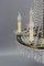 Lámpara de araña estilo Art Déco de cristal y latón con nueve luces, Imagen 11