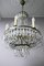 Art Déco Kronleuchter mit 9 Leuchten aus Kristallglas & Messing im Art Deco Stil 6