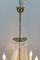 Lámpara de araña estilo Art Déco de cristal y latón con nueve luces, Imagen 18