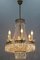 Art Déco Kronleuchter mit 9 Leuchten aus Kristallglas & Messing im Art Deco Stil 2