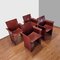 Italian Cognac Leather Dining Chairs by Tito Agnoli for Matteo Grassi, 1970s, Set of 4 2