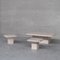 Mid-Century Travertine Coffee Table and Side Table Set, Set of 3 3