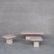 Table Basse et Table d'Appoint Mid-Century en Travertin, Set de 3 1