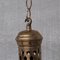 Antique German Two Tone Brass and Glass Pendant Light 4