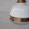 Antique German Two Tone Brass and Glass Pendant Light 6