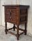 Spanish Carved Walnut End Table or Nightstand with 2 Drawers, Image 3