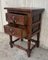 Spanish Carved Walnut End Table or Nightstand with 2 Drawers 6