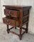 Spanish Carved Walnut End Table or Nightstand with 2 Drawers, Image 6