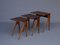 Italian Walnut Nesting Tables, 1950s, Set of 3 1