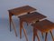 Italian Walnut Nesting Tables, 1950s, Set of 3 10