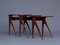 Italian Walnut Nesting Tables, 1950s, Set of 3 5