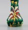 Art Deco French Vase with Hand-Painted Flowers on a Green Background 5