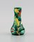 Art Deco French Vase with Hand-Painted Flowers on a Green Background 2