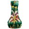 Art Deco French Vase with Hand-Painted Flowers on a Green Background 1