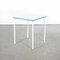 French Square Metal Garden Table in Blue and White, 1950s 1