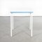French Square Metal Garden Table in Blue and White, 1950s 5