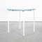 French Square Metal Garden Table in Blue and White, 1950s 6