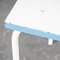 French Square Metal Garden Table in Blue and White, 1950s 2