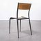 French Black Tapered Leg School Dining Chair from Mullca, 1950s 6