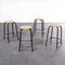French High Stools with Chocolate Square Frame from Mullca, 1960s, Set of 4 1