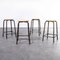 French High Stools with Chocolate Square Frame from Mullca, 1960s, Set of 4 3