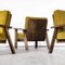 French Upholstered Armchairs in Mustard, 1940s, Set of 3 10